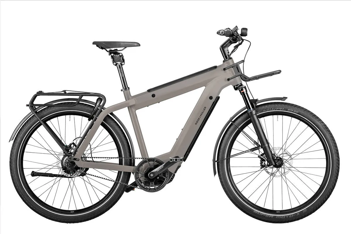 Riese & Müller Supercharger GT rohloff 53cm frame in warm silver matt with front carrier