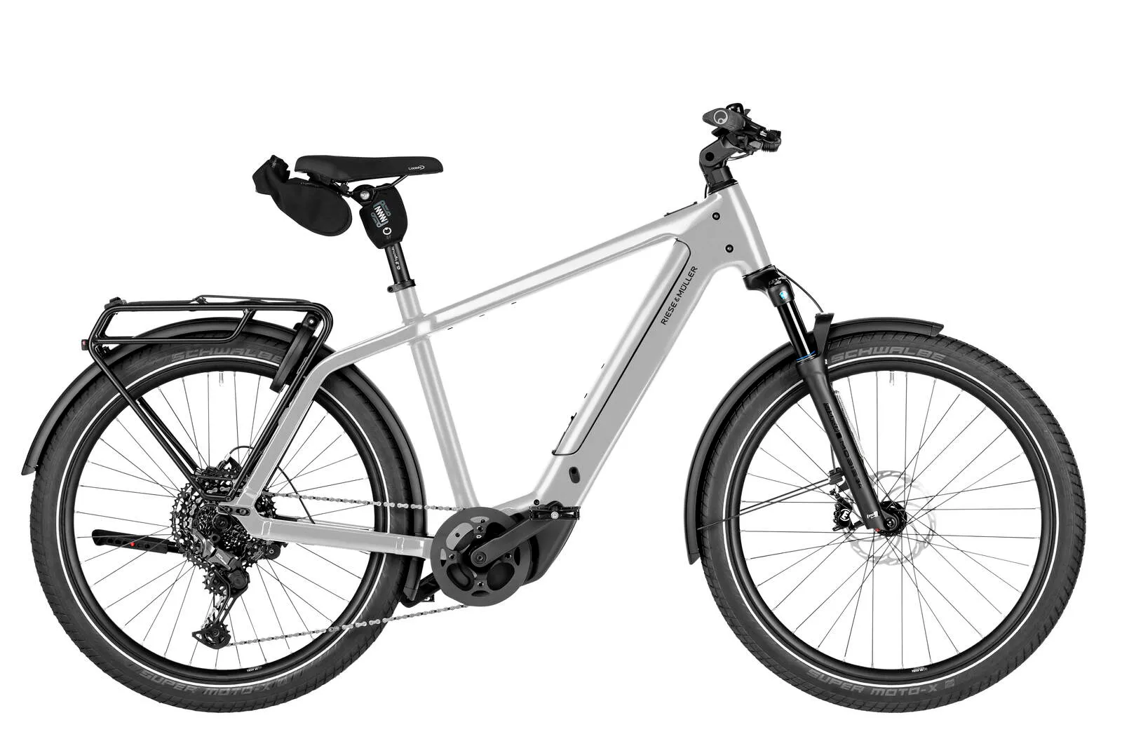 Riese & Müller Charger5 touring in magnesium with diamond frame.