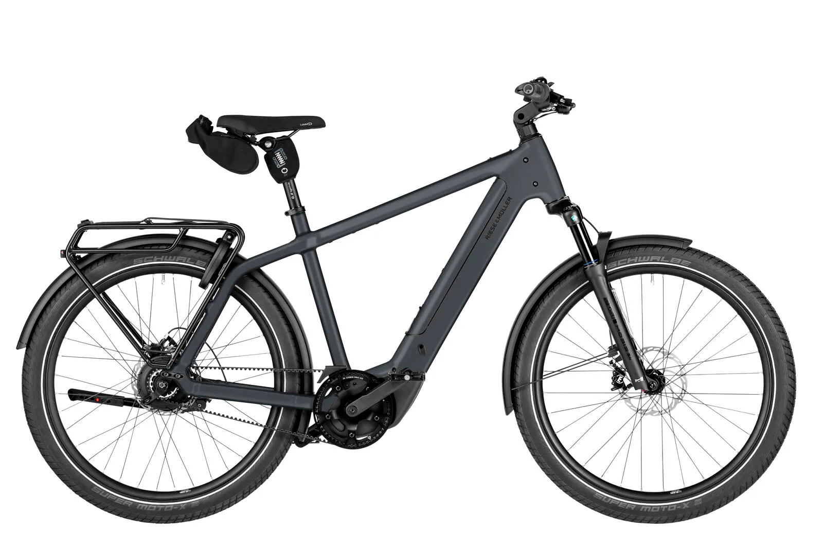 Riese & Müller Charger5 vario in slate grey with diamond frame.