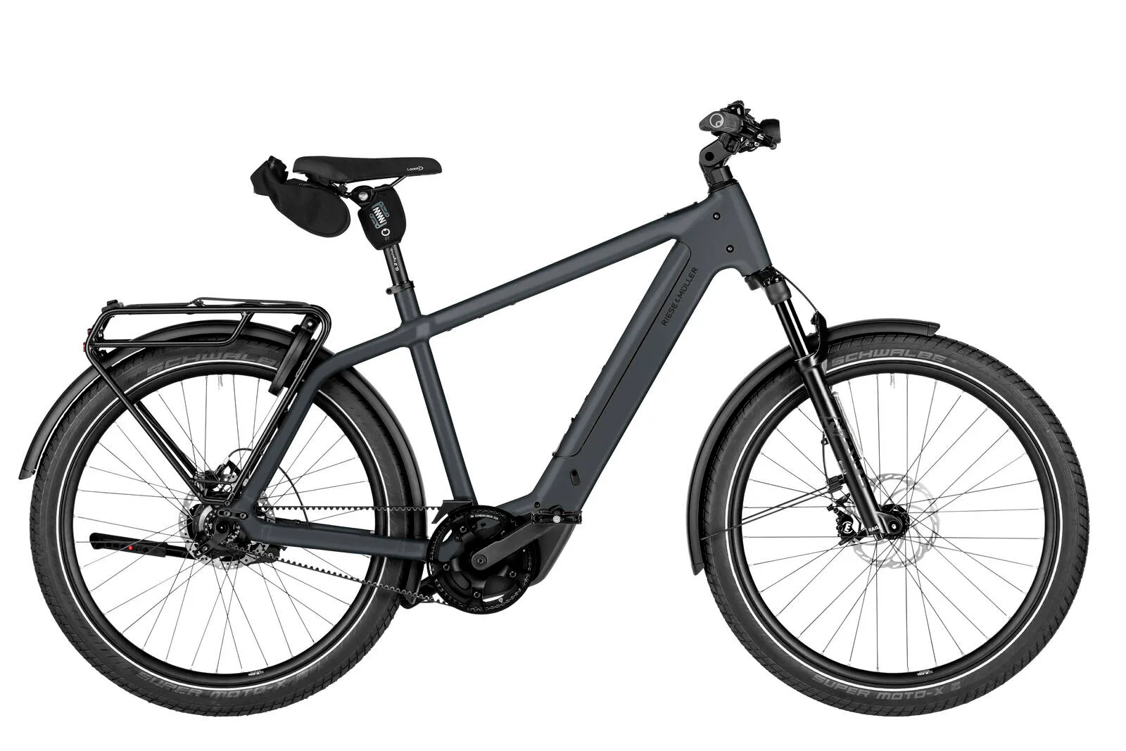 Riese & Müller Charger5 rohloff in slate grey with diamond frame.