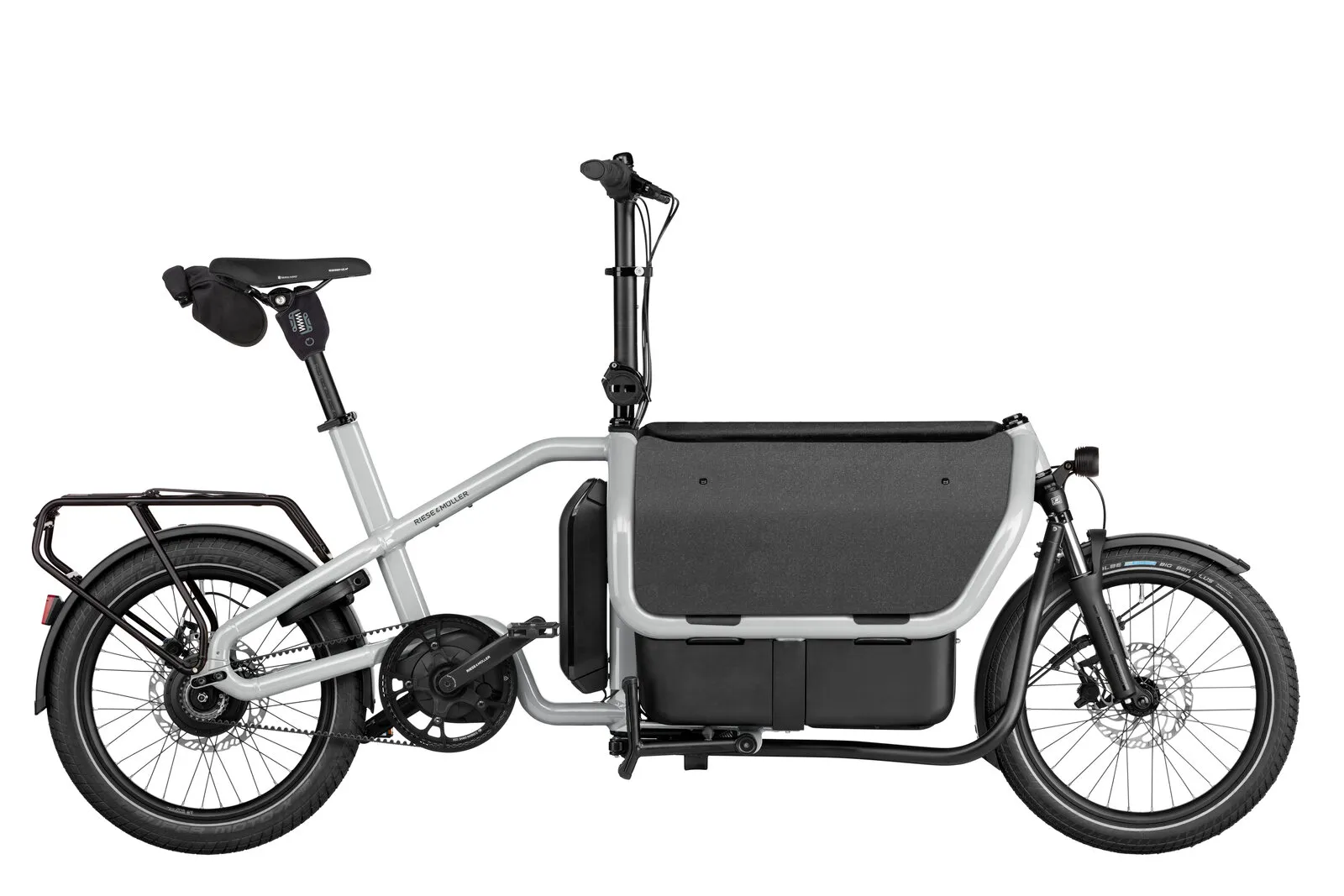 Riese & Müller Carrie2 vario in shadow with Cargo Kit.