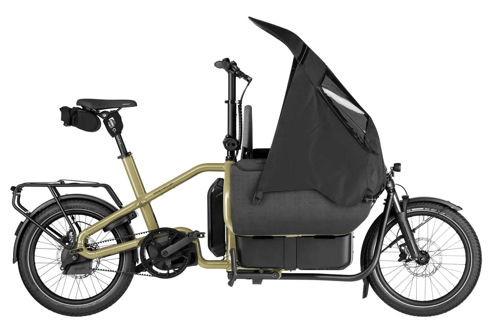 Riese & Müller Carrie2 automatic in anise with Family Kit Plus.