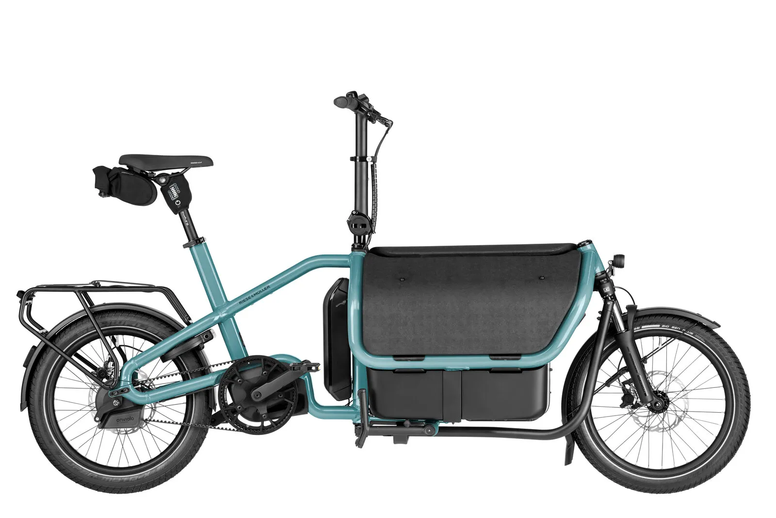 Riese & Müller Carrie2 automatic in aqua with Cargo Kit.