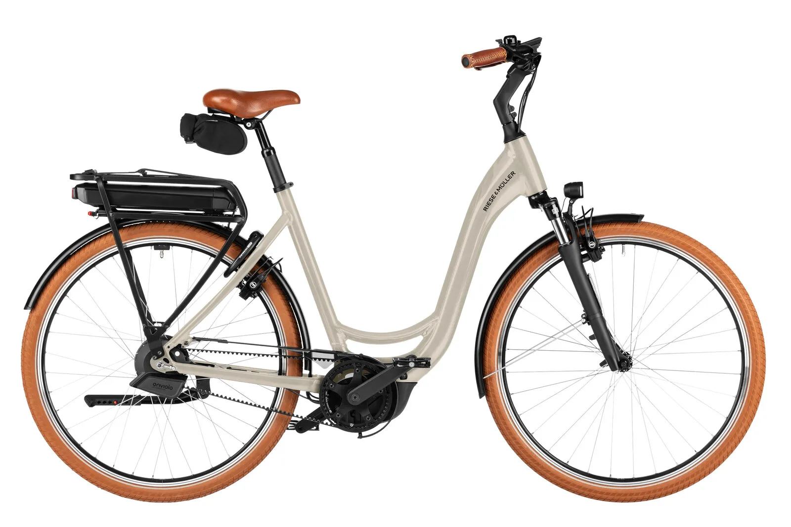 Riese & Müller Swing5 automatic in almond with Enviolo automatic hub.