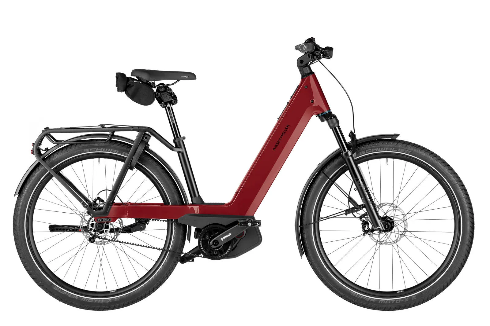 Riese & Müller Nevo5 pinion in ruby red.