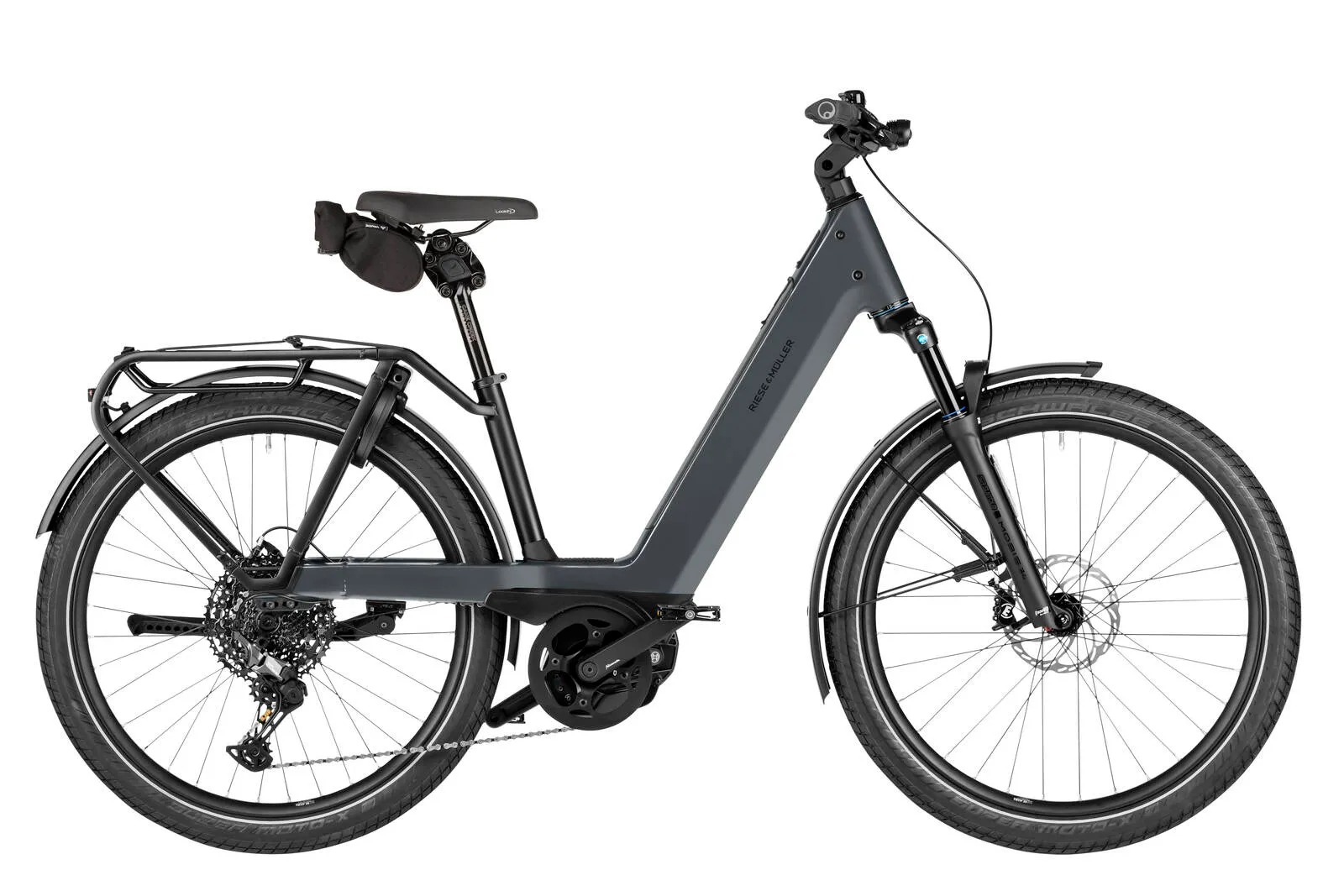 Riese & Müller Nevo5 touring in slate grey.