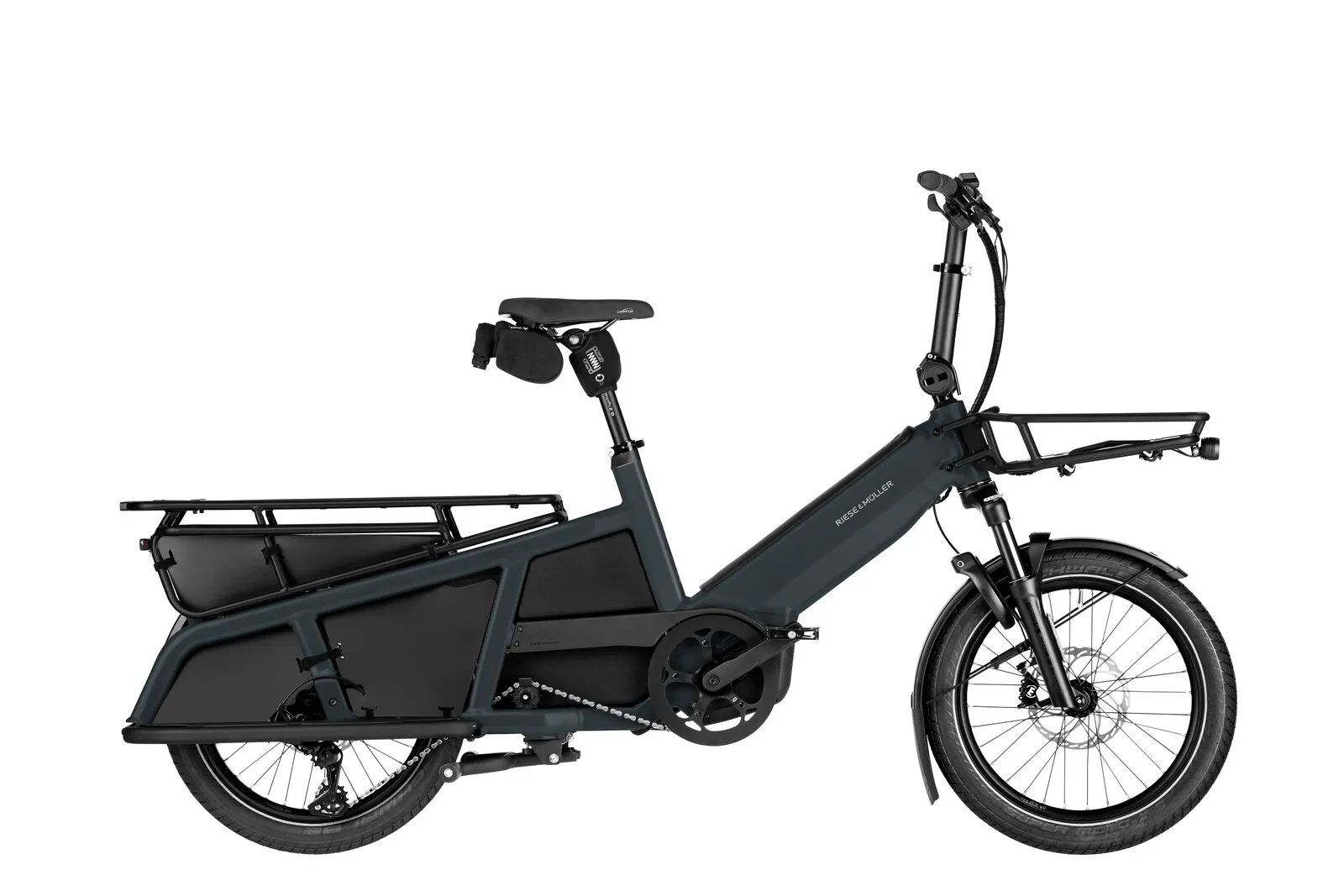 Riese & Müller Multitinker2 touring in utility grey/black.