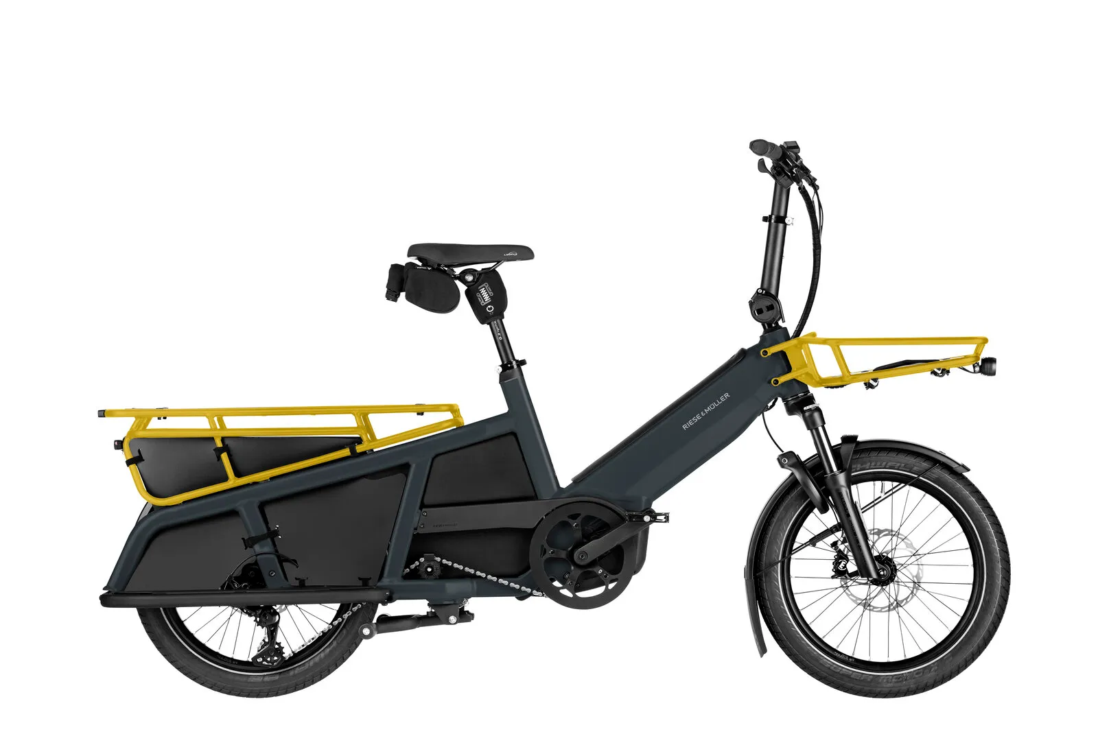Riese & Müller Multitinker2 touring in utility grey/curry.