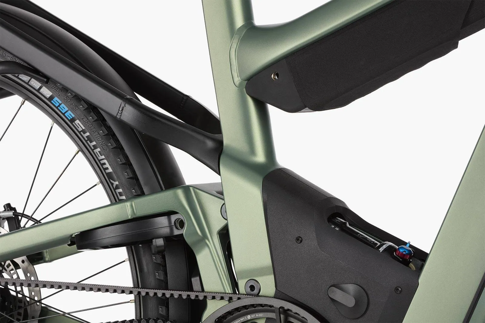 Detail of the Superdelite5 Control Technology rear suspension system.