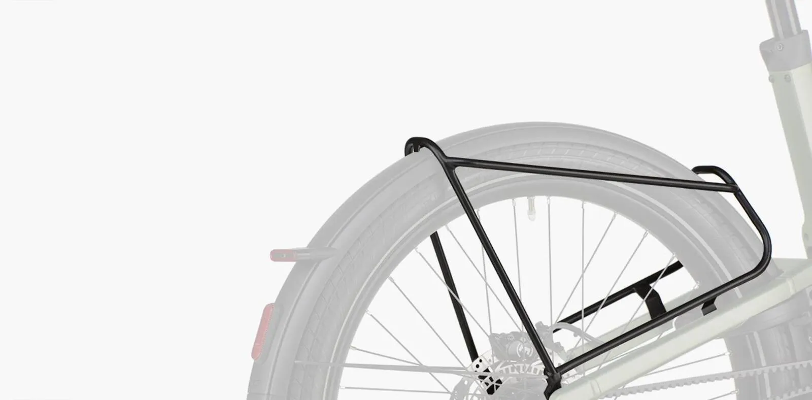 Superdelite5 pannier rack accessory for carrying luggage.