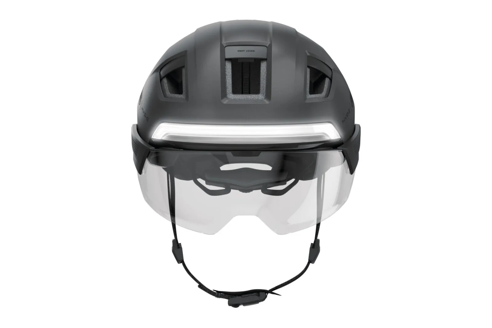 ABUS HYP-E ACE helmet in volcano titan, front view