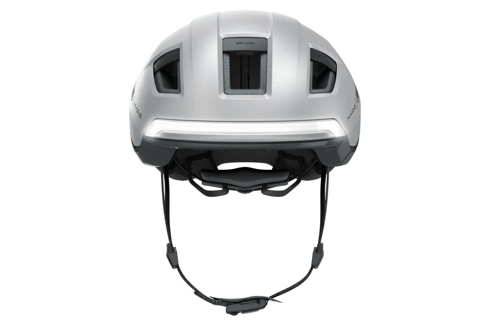 ABUS HYP-E helmet in gleam silver, front view