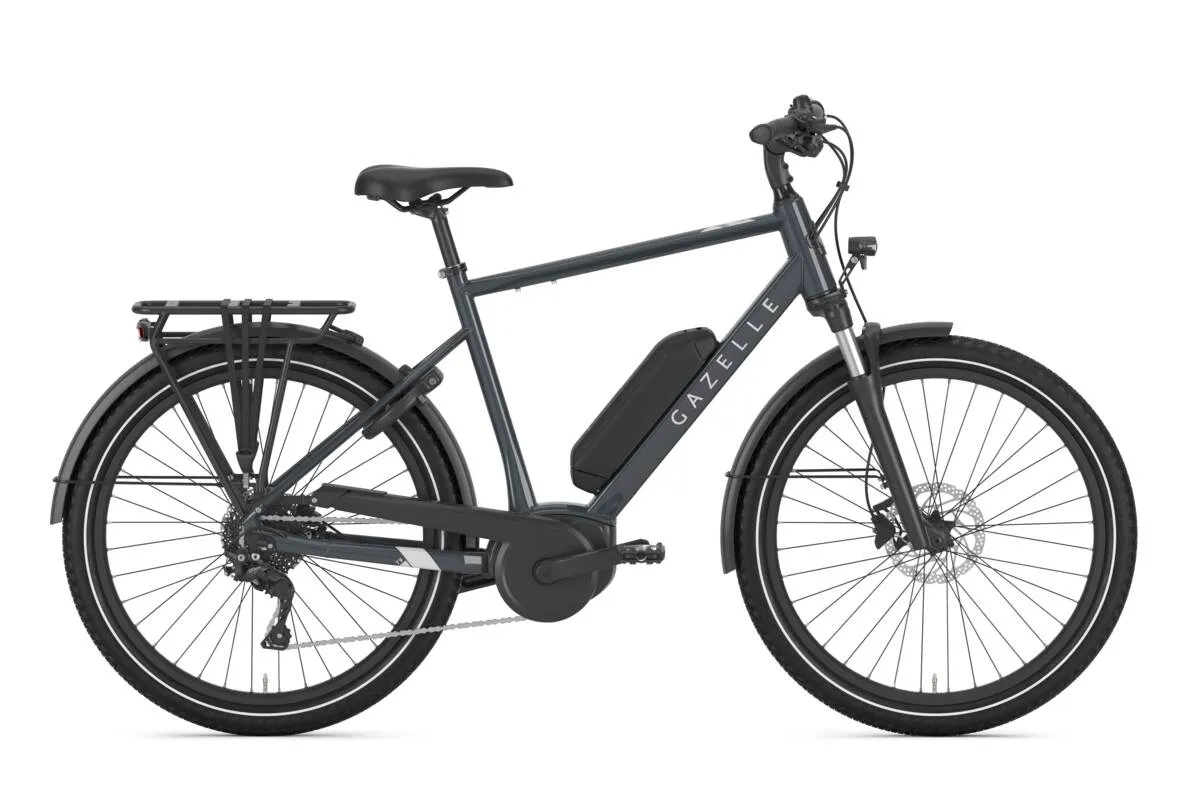 Gazelle Medeo T9 in thunder grey gloss with high-step frame.