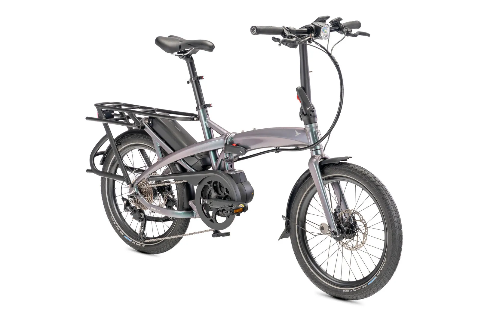 Tern Vektron P10 in urban verdant, front three-quarter view.