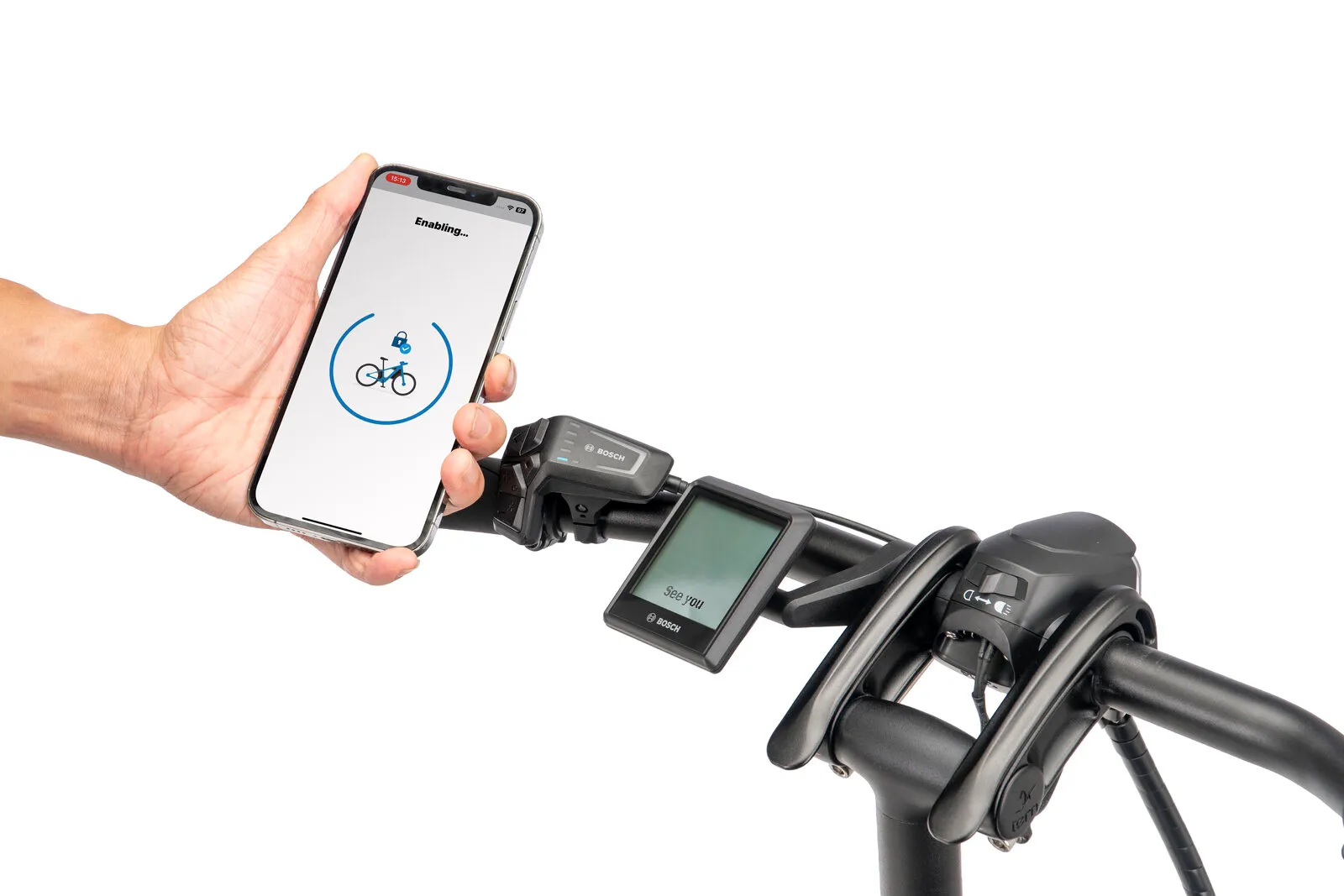 Enabling the electronic bike lock on the Vektron with the Bosch eBike Flow app.