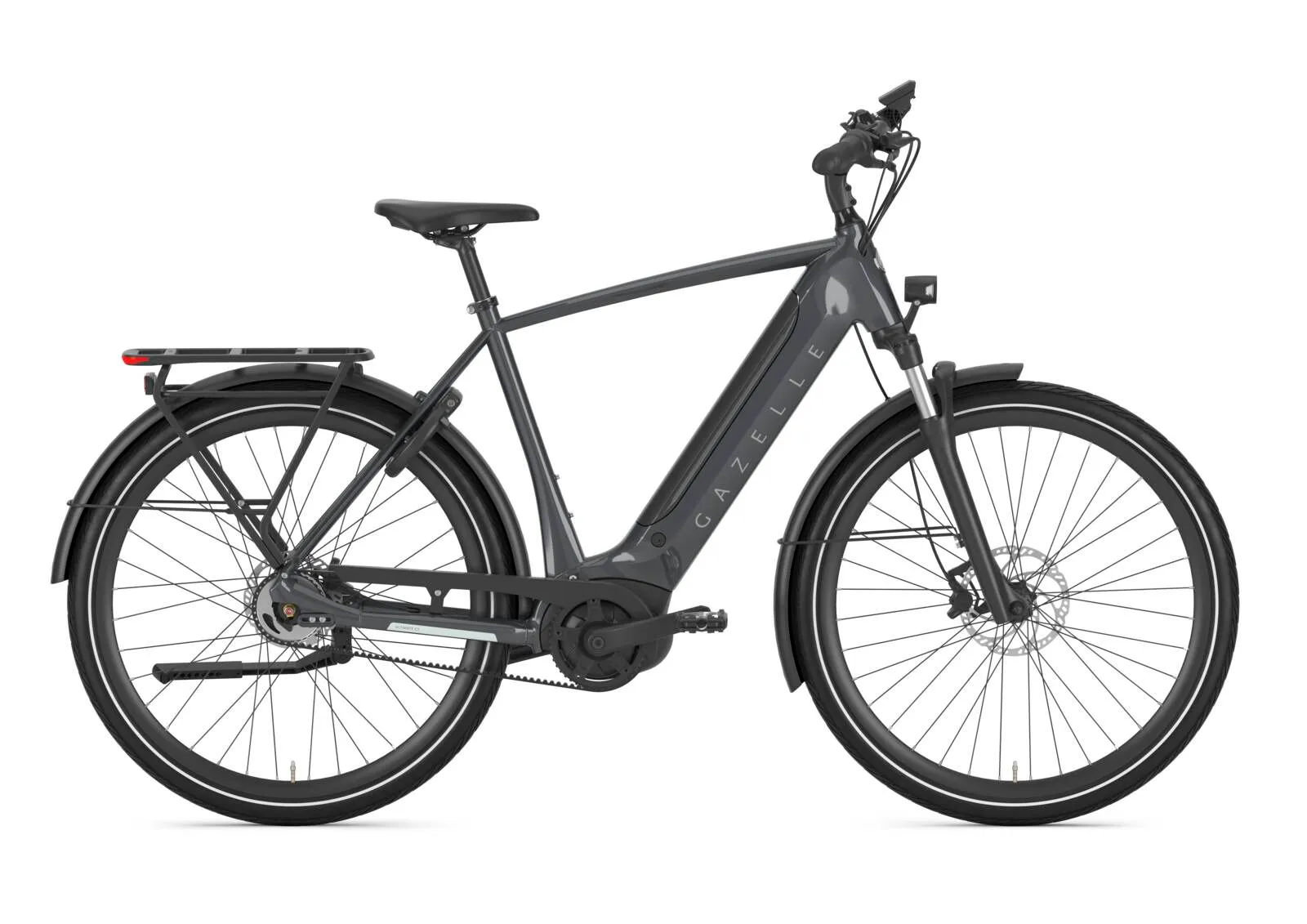 Gazelle Ultimate C5 in anthracite grey with high-step frame.