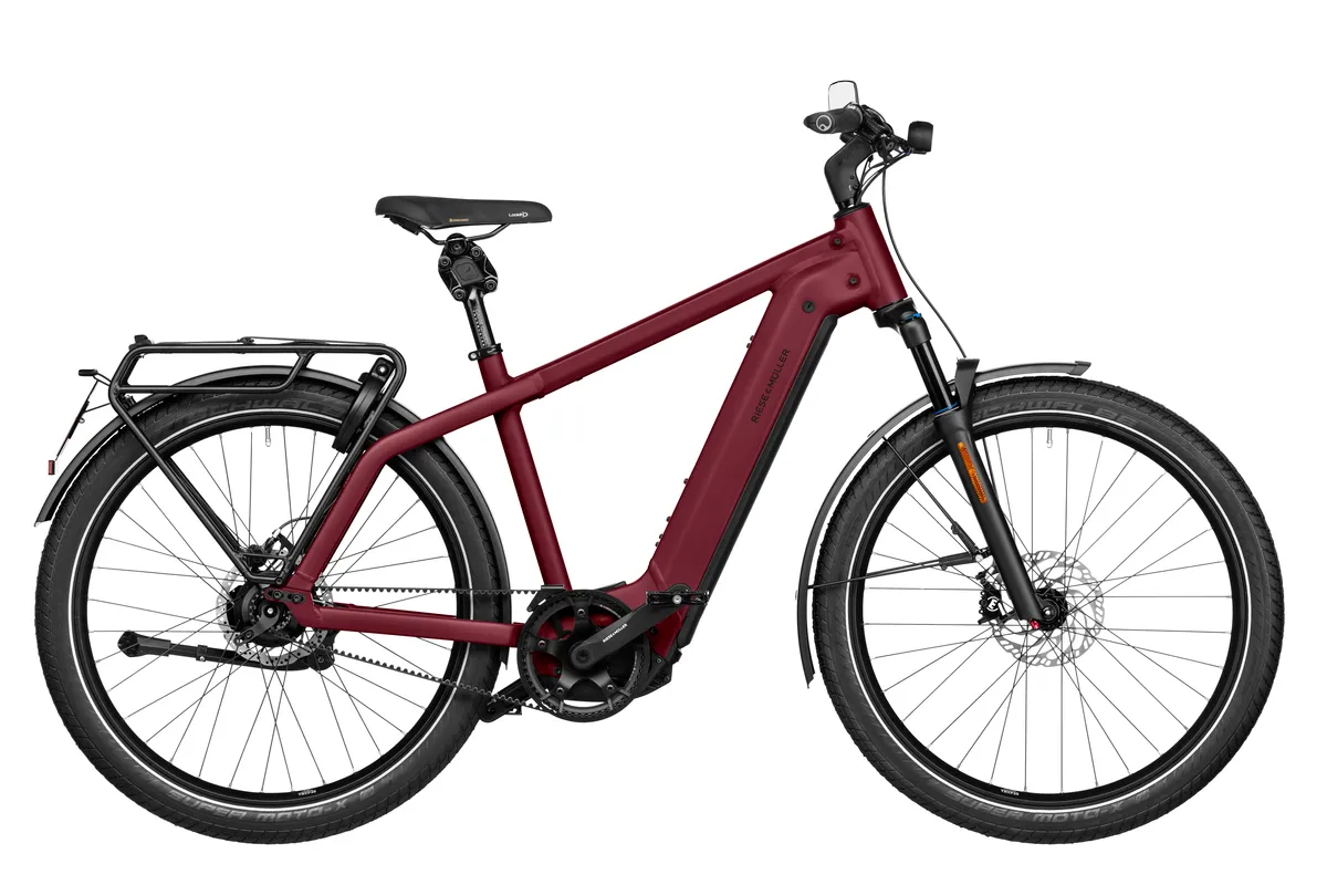 Riese & Müller Charger4 vario with diamond frame in dark red matt.