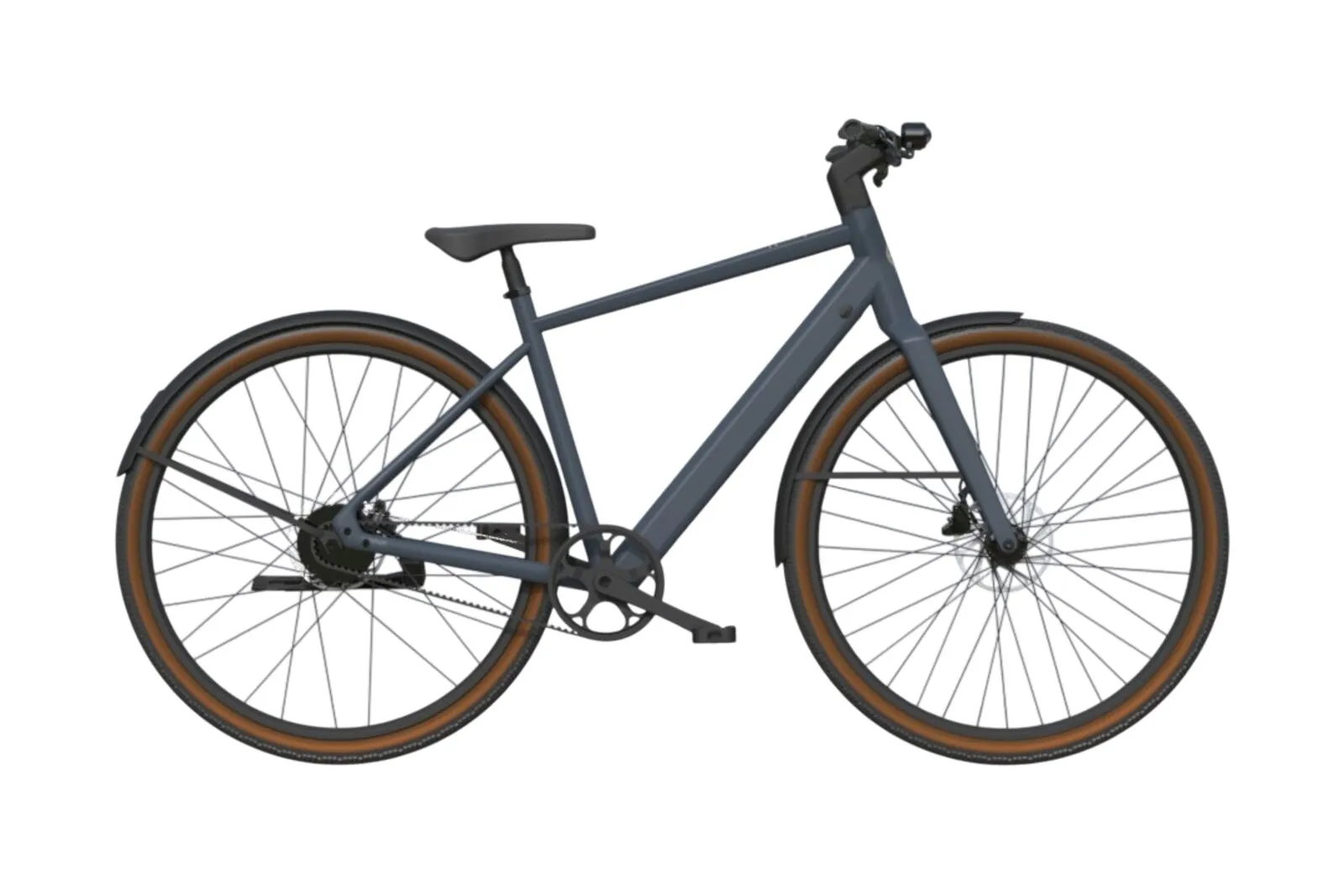 Estarli e28.X in midnight blue with crossbar frame, side profile view.