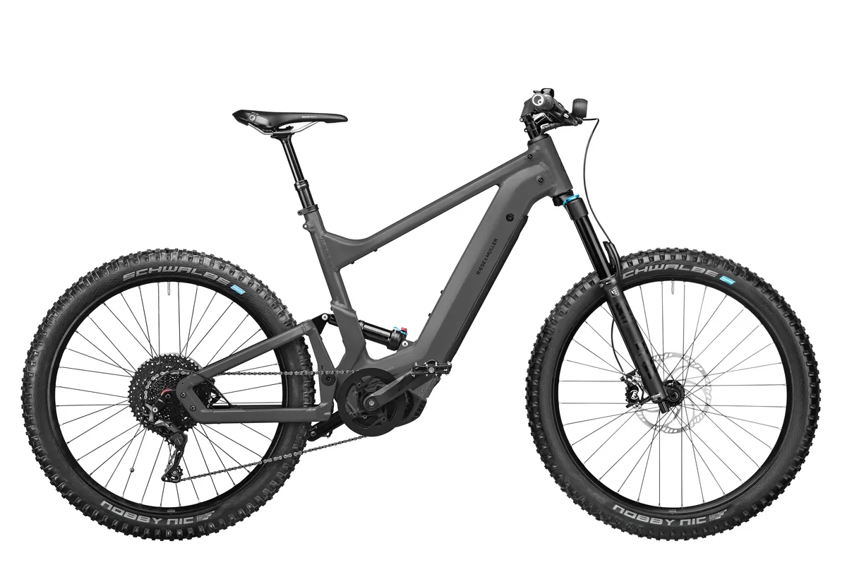 Riese & Müller Delite Mountain touring in urban grey matt.