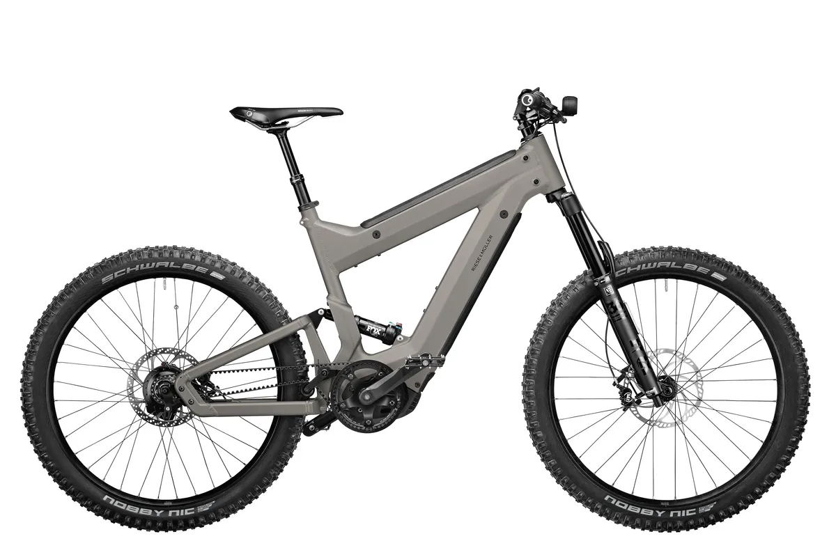 Riese & Müller Superdelite Mountain rohloff in warm silver matt.