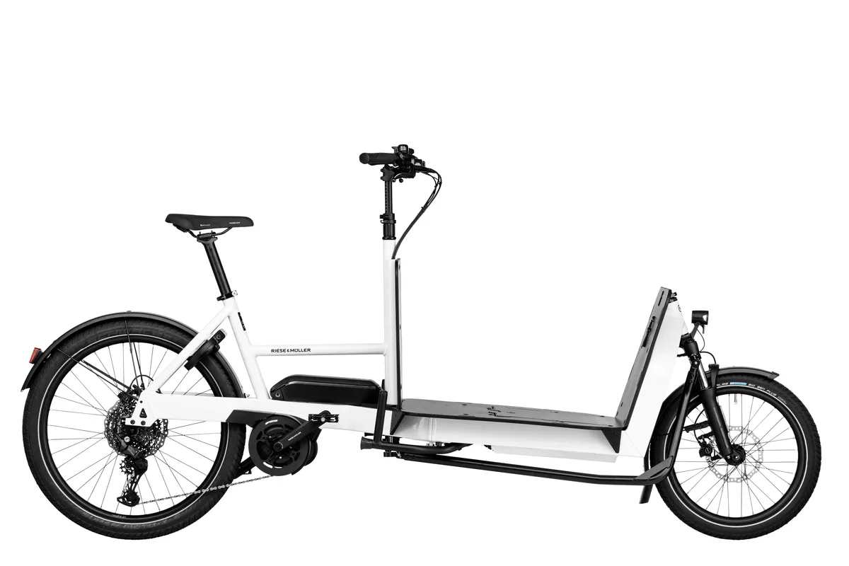 Riese & Müller Transporter2 65 touring in true white.